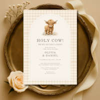 Vache sacrée Veau des Highlands Gingham Baby Showe