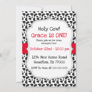 Invitation Vache sainte Je suis un premier anniversaire