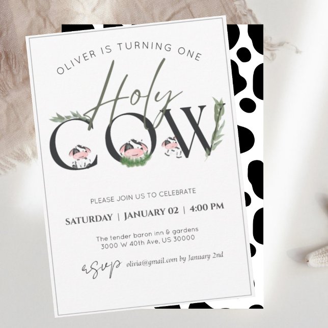 Invitation vache tout garçon anniversaire (Créateur téléchargé)