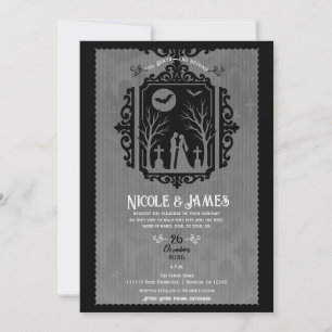 Invitation Vaches de cimetière Noir et gris Mariage gothique