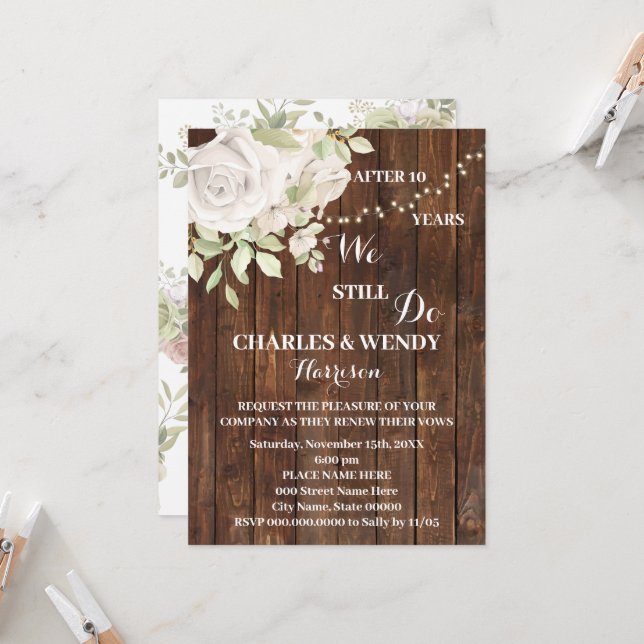 Invitation Vaches de renouvellement pour l'anniversaire du Ma (Devant/Arrière en situation)