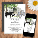 Invitation Vaches et tracteur Country Farm Mariage<br><div class="desc">Cette ferme faire-part de mariage une vache et son veau avec un tracteur avec une scène de grange de campagne dans l'arrière - plan.</div>