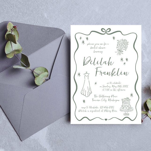 Invitation Vaches lunaires | Doodle à main | Fête des mariées (Créateur téléchargé)