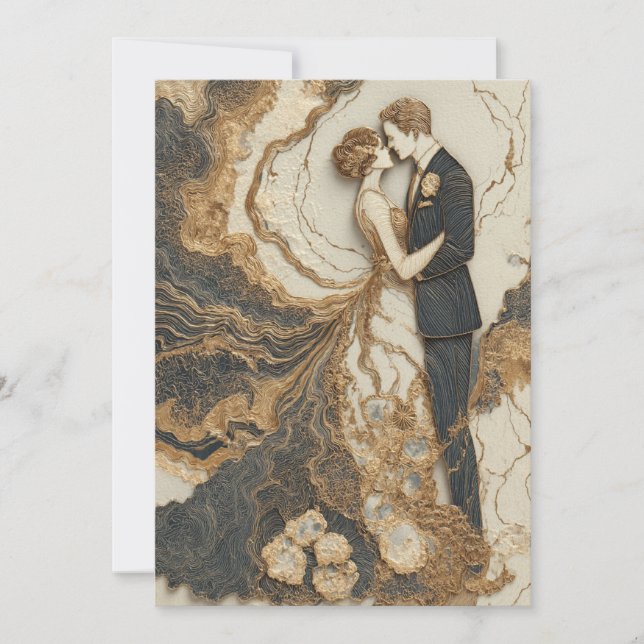 Invitation Vaches marbrées | Lignes chic (Devant)