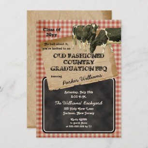 Invitation Vaches rustiques Jardin de boeuf Grad BBQ Pique-ni