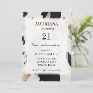 Invitation Vachette blanche noire en or Occident Anniversaire