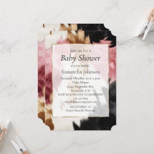 Invitation Vachette de cowgirl Western Gold Rose