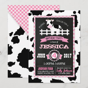 Invitation Vachette d'élevage En vichy Country Girl Anniversa