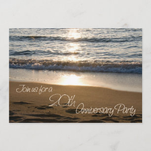 Invitation Vague au coucher du soleil 20e anniversaire Invita