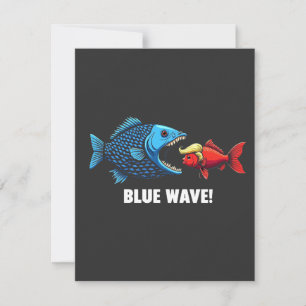 Invitation Vague bleue Kamala Harris Walz Élection de poisson