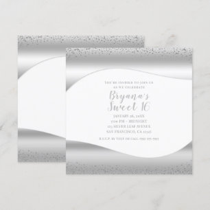 Invitation Vague d'Argent Étincelle Paillettes Luxe Glamour D