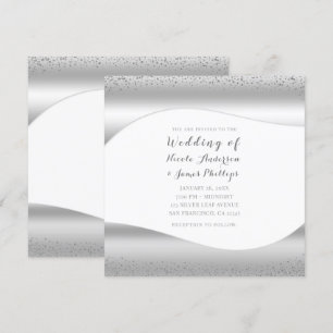 Invitation Vague d'argent Étincelle Paillettes Luxe Glamour M