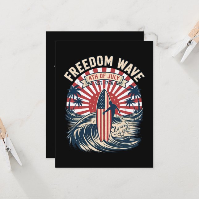 Invitation Vague de liberté 4 juillet (Devant/Arrière en situation)
