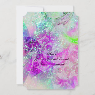 INVITATION VAGUES ABSTRAITES ROSE TURQUOISE BLEU VIOLET EN ÉT