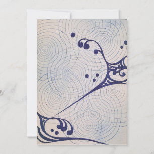 Invitation Vagues bleues Art déco vintage