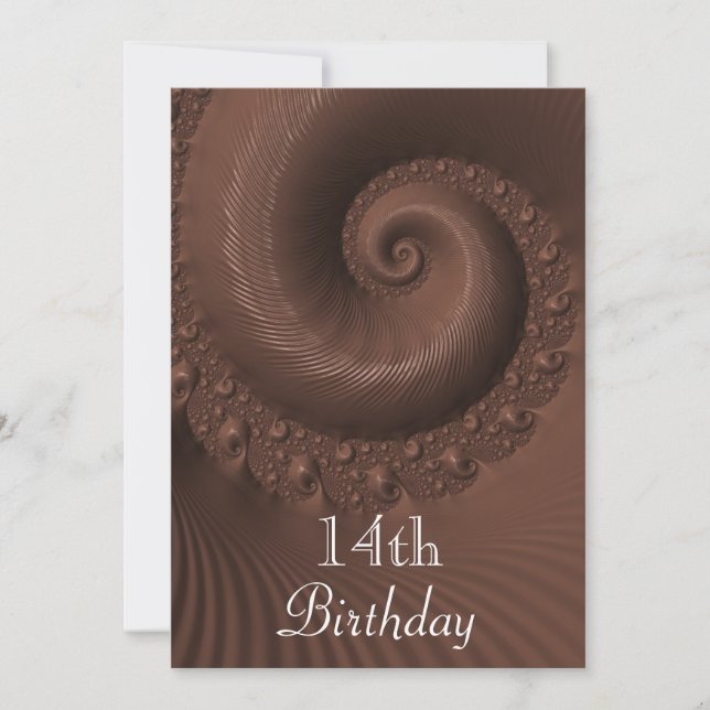 Invitation Vagues et spirales de chocolat pour les 14 ans (Devant)