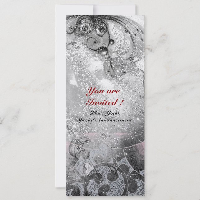 Invitation VAGUES glace brillante métal noir brillant (Devant)