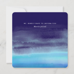 Invitation Vagues minimalistes à l'aquarelle bleue