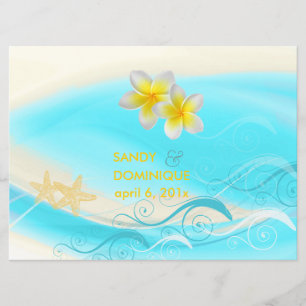 Invitation Vagues PixDezines, Plumeria Lei+starfish+plage