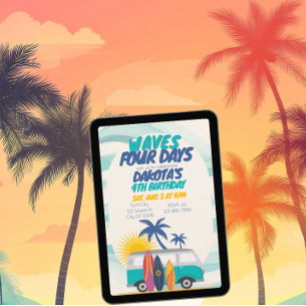 Invitation Vagues Quatre Jours Surf Van 4ème Anniversaire