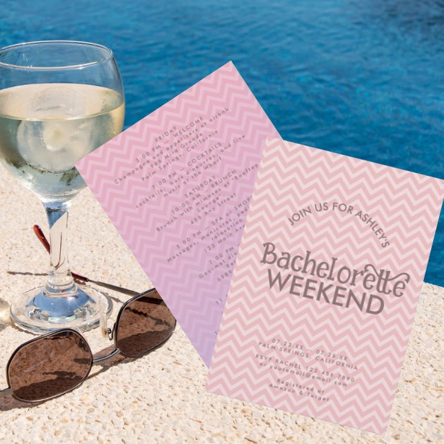 Invitation Vagues rétro | Fin de semaine de bachelorette (Créateur téléchargé)
