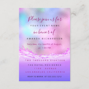 Invitation Vagues roses Douce nuptiale 16e Pink Ocean Pastel