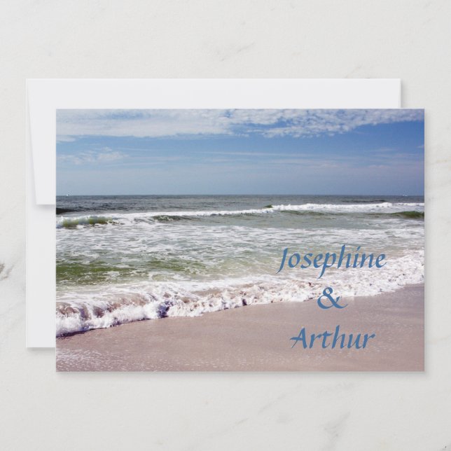 Invitation Vagues se brisant sur la plage de sable (Devant)