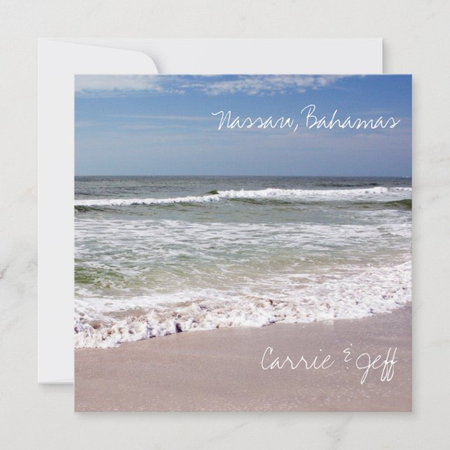 Invitation Vagues se brisant sur la plage de sable (Devant)