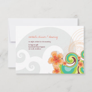 Invitation Vagues tropicales Hibiscus Beach Réception de mari