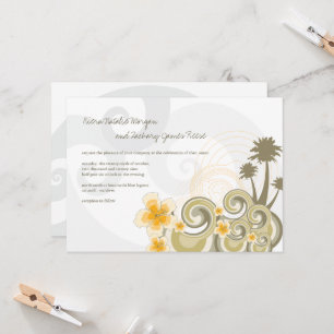 Invitation Vagues tropicales Hibiscus jaune Destination Maria