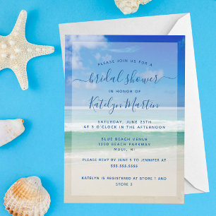 Invitation Vagues tropicales océaniques Photo Fête des mariée