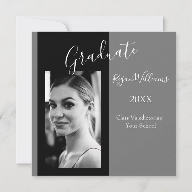 Invitation Valedictorian Photo Custom Modernisation Graduatio (Devant)
