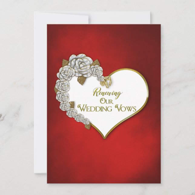 Invitation Valentin/Rose - Renouvellement des voeux Mariages  (Devant)