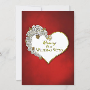 Invitation Valentin/Rose - Renouvellement des voeux Mariages 