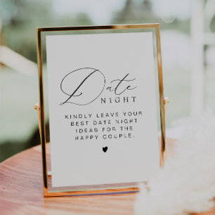 Invitation VALENTINA Elegant Minimaliste Date Night Ideas Jeu