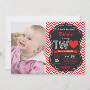 Invitation Valentine 2ème anniversaire Little Sweetheart