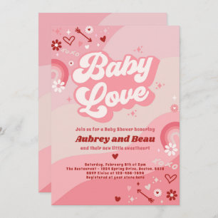 Invitation Valentine Baby shower Super Baby Love Baby shower