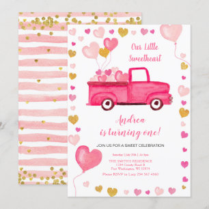 Invitation Valentine Car Heart Rose Anniversaire