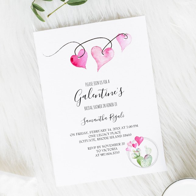 Invitation Valentine Fête des mariées à thème (Galentine's Day celebration ideas for a brunch party inspiration art by Victoria Grigaliunas)