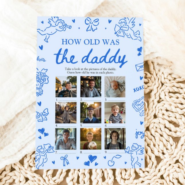 Invitation Valentine Hand Drawn How Old Was The Daddy Game (Valentine Hand Drawn How Old Was The Daddy Game)