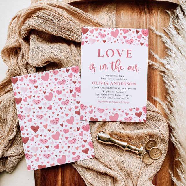 Invitation Valentine Hearts Love est dans la Fête des mariées (Créateur téléchargé)