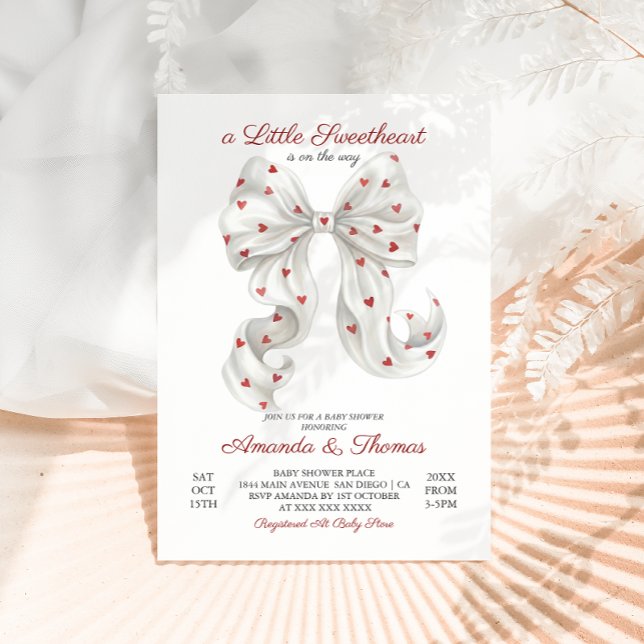 Invitation Valentine Little sweetheart Boy Girl Baby Shower (Créateur téléchargé)