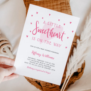 Invitation Valentine Petit Amour Baby shower fille