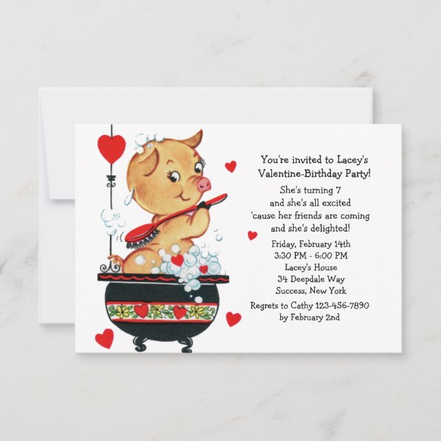 Invitation Valentine Piglet (Devant)