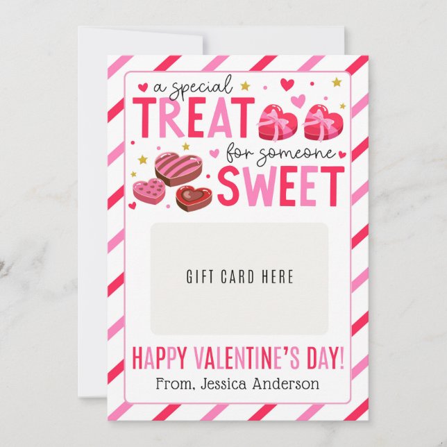 Invitation Valentine Teacher Appreciation Gift Card Holder (Devant)