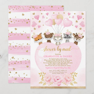 Invitation Valentines Baby shower de bois d'amour par la post