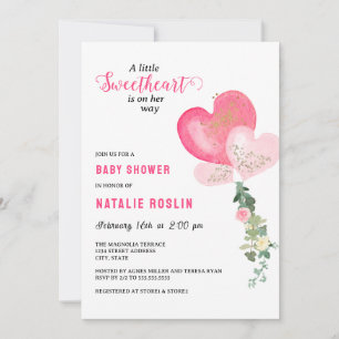 Invitation Valentines Baby shower de l'amour