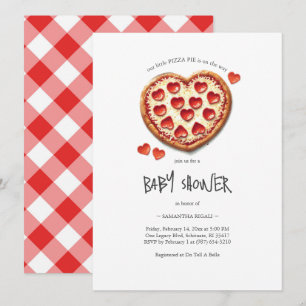 Invitation Valentines Baby shower Pizza Party