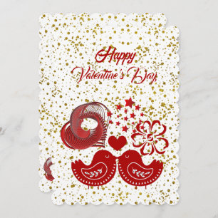 Invitation Valentines Jour Balayage Coeur Inséparables Gold C