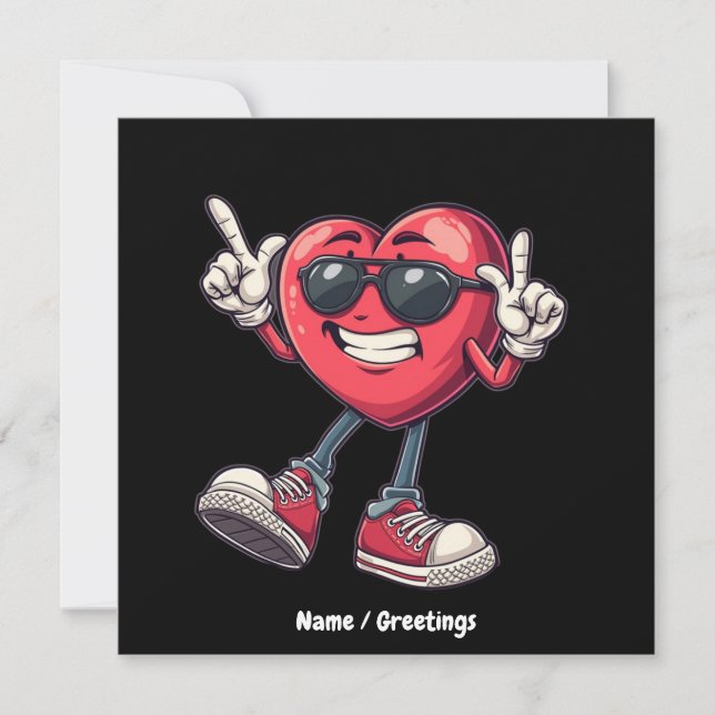 Invitation Valentines Jour Danse Coeur Garçons Filles Amour (Devant)